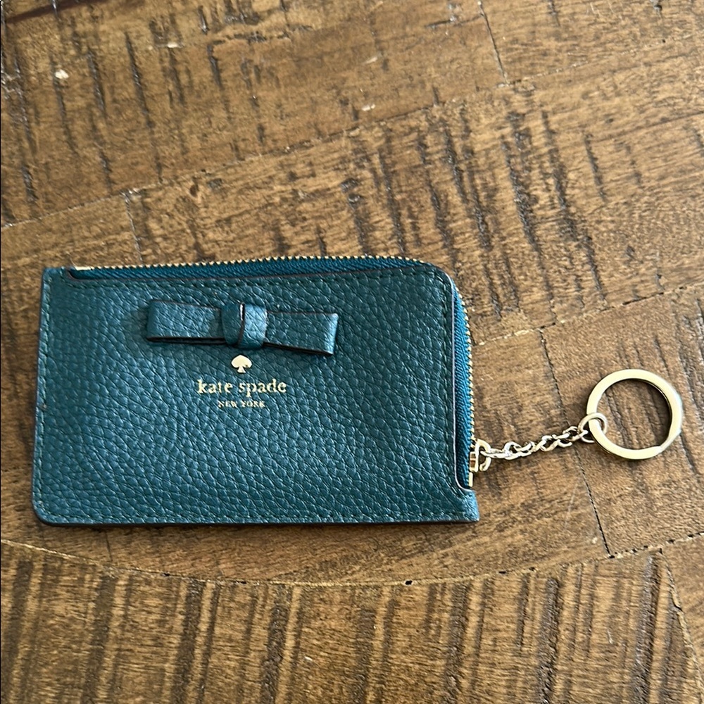 Kate Spade Teal Leather Keychain Pouch